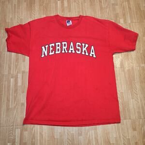 VTG Nebraska Cornhuskers Shirt Red College NCAA Graphic Tee Men’s Size L *Flaws*